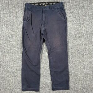 CAT Caterpillar Mens Pants Size 36x32 Navy Cotton Stretch Workwear Low Rise